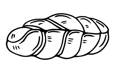 Challah Vector Icon Black Line Design Holiday Jewish Braided Loaf