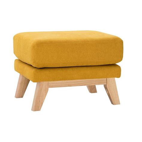 Pouf Repose Pieds D Houssable Scandinave En Tissu Et Bois Clair Oslo