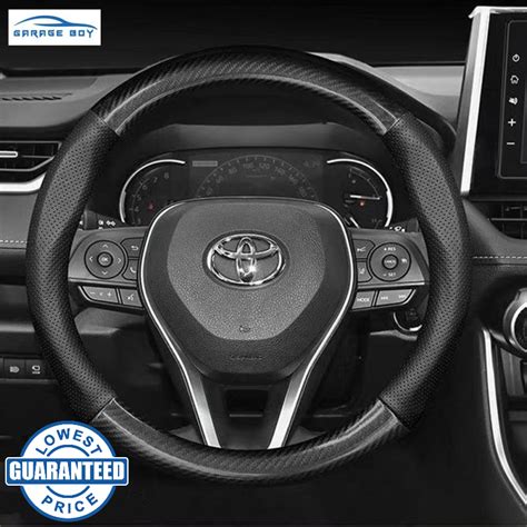 Garage Boy Car Steering Wheel Cover Cm Universal Carbon Fiber Black