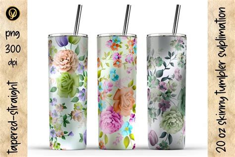 Oz Floral Skinny Tumbler Sublimation