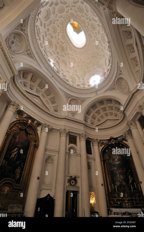 Interior Of The Church San Carlo Alle Quattro Fontane Rome Italy Stock