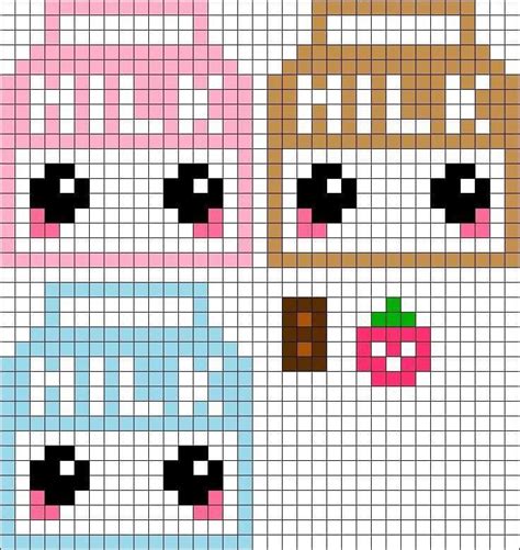 Strawberry Chocolate And Regular Milk Perler Bead Patterns Pixel