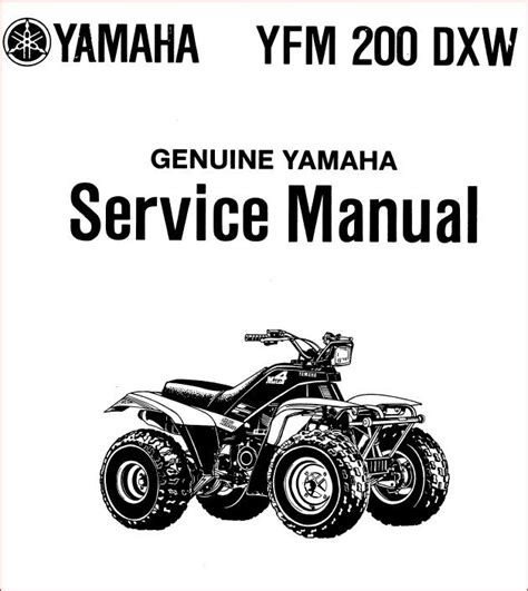 1987-1989 Yamaha Moto 4 Shaft Reverse Yfm200dx Service Manual And Atv ...