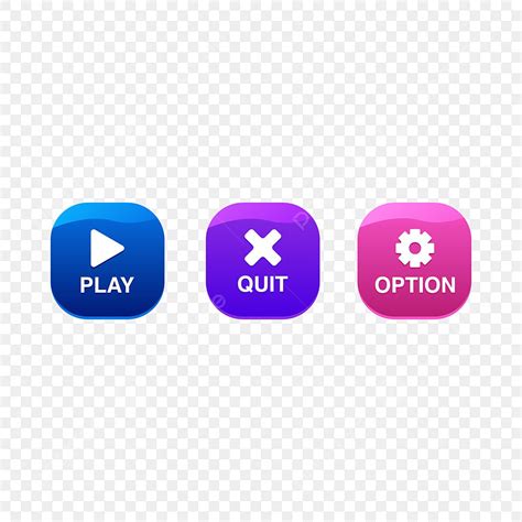 Game Ui Button Vector Png Images Set Of Game Ui Buttons Element