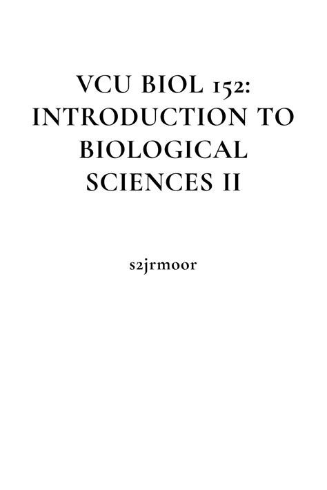 Vcu Biol Introduction To Biological Sciences Ii Simple Book