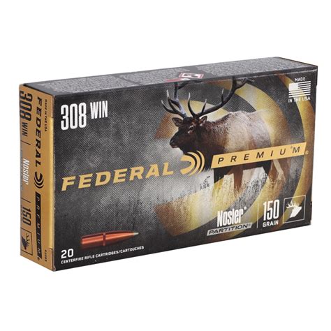 Federal Premium 308 Winchester Ammo 150 Grain Nosler Partition SP