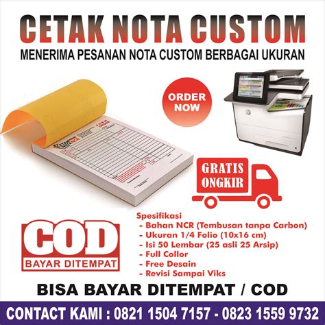 NOTA CUSTOM NOTA OLSHOP NAMA SENDIRI 2 PLY MINIMAL ORDER 4 BUKU NOTA