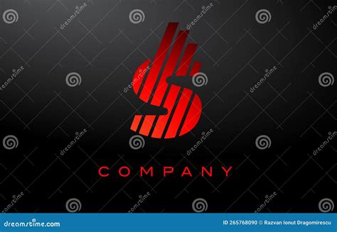 S Letter Logo with Red Lines Design Vector. Red Letter Icon Illustration Stock Vector ...