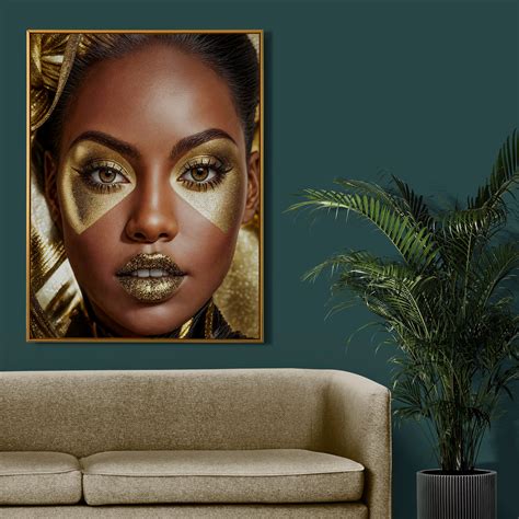 Five Stunning Portraits Of Women In Gold Glitter Makeup Art Style Set01 Detailed Hypnotizing