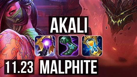 Akali Vs Malphite Top Godlike 9 3 8 300 Games 800k Mastery Na