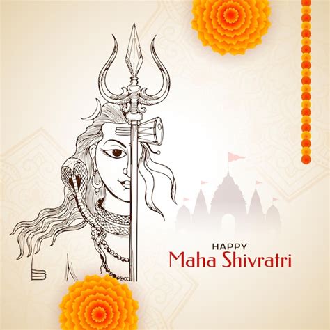 Feliz Maha Shivratri Festival Hindu Religioso Indiano Design De Fundo