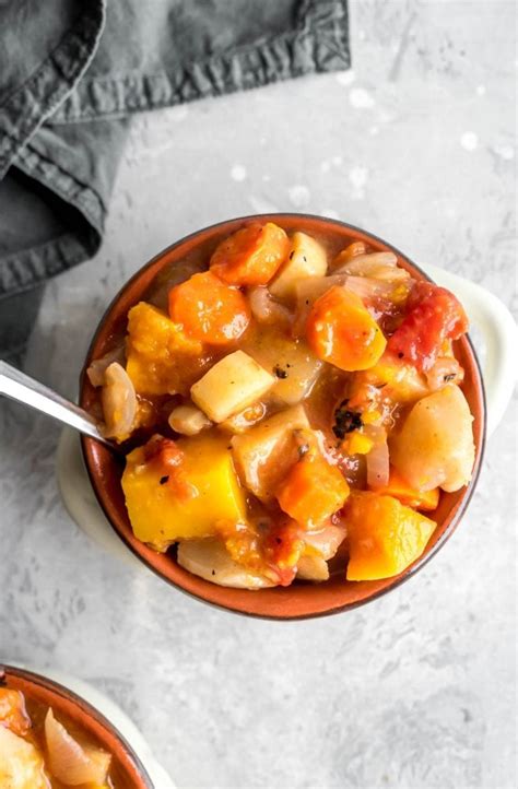 Vegan Slow Cooker Root Vegetable Stew - Running on Real Food