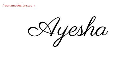 Classic Name Tattoo Designs Ayesha Graphic Download - Free Name Designs