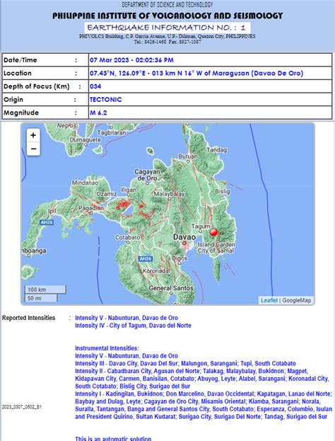 Earth Shaker PH On Twitter BREAKING Niyanig Ng 6 2 Magnitude Ang