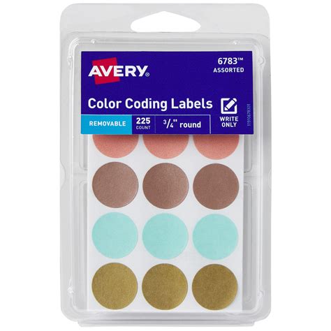 Avery Color Coding Labels Assorted Metallic Colors 3 4 Round