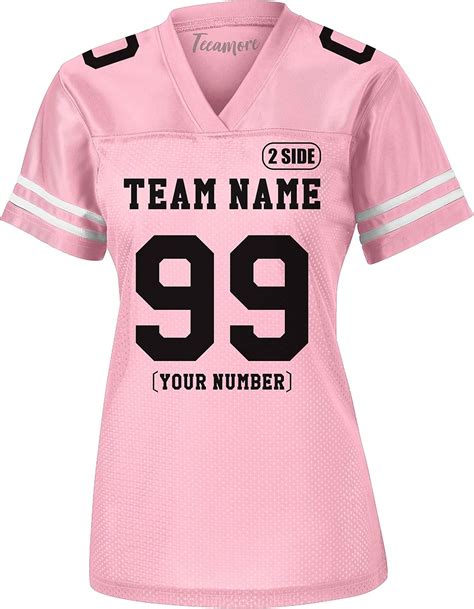 Amazon.com: Custom Replica Football Jersey for Women Add Your Team Name ...