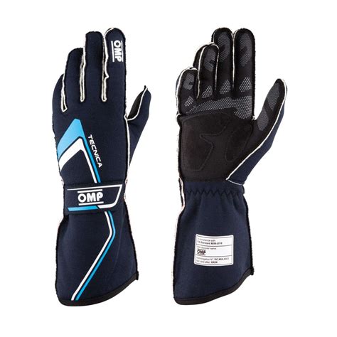 OMP Italy TECNICA MY21 Racing Gloves Dark Blue FIA Navy Blue