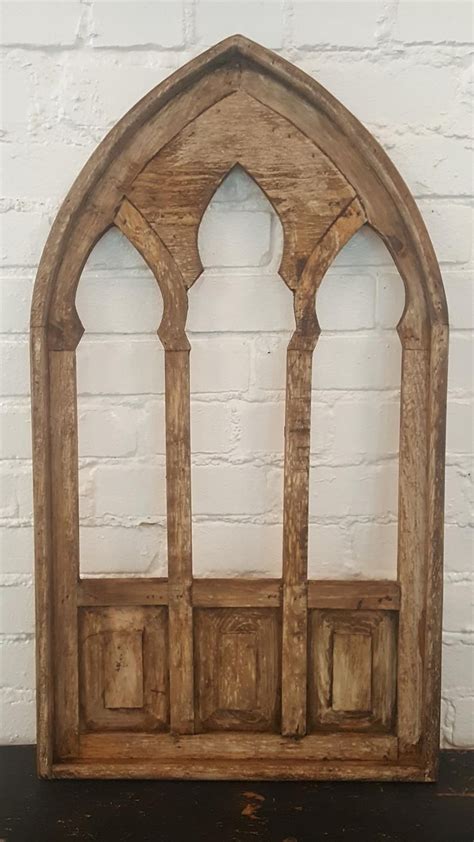 Large Wood Window Arch Natural Brown Barnwood Distressed Etsy Wood