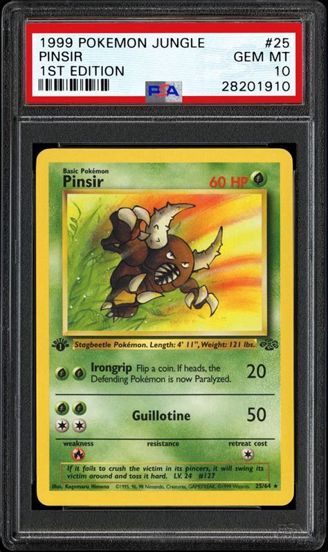 1999 Nintendo Pokemon Jungle Pinsir 1st Edition Psa Cardfacts®