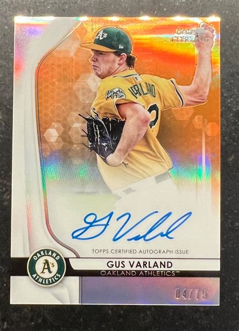 2020 Bowman Sterling Prospect Autograph Orange Refractor Gus Varland 4