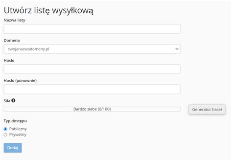 Jak Utworzy List Wysy Kow Mailingow W Cpanel Domenomania Pl