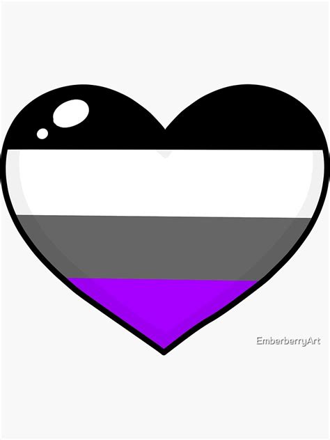 Asexual Pride Flag Heart Sticker For Sale By Emberberryart Redbubble