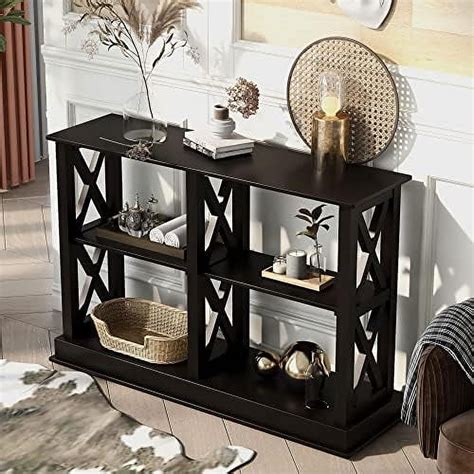 Llbiulife Tier Entryway Console Table With Drawers And Shelves