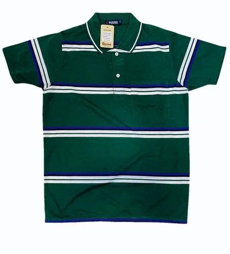 Striped Men Green Cotton Polo T Shirts At Rs 300 Piece In New Delhi