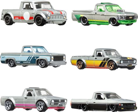 Hot Wheels 1:64 Scale Die-Cast Toy Cars & Trucks, Set of 6 Zamac ...