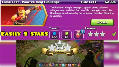 Stars In Color Fest Painter King Challenge Coc Youtube