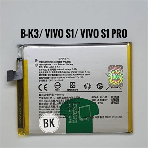 Jual Baterai Batre Batrai Vivo S1 Pro S1pro B K3 Bk3 Original Battery