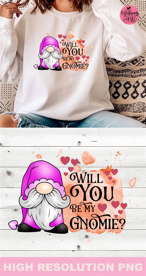 Will You Be My Gnomie Png Valentines Day 2408286