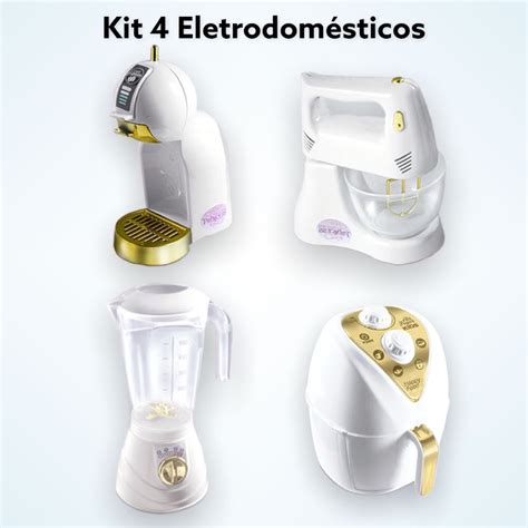 Kit Cozinha Infantil Brinquedos Airfryer Batedeira Cafeteira E