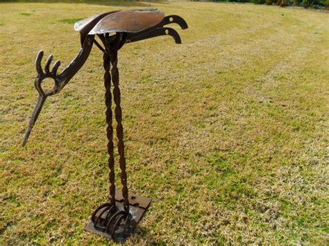 Kathleen S Sculptures Shovel Bird Metal Art Metal Garden Art