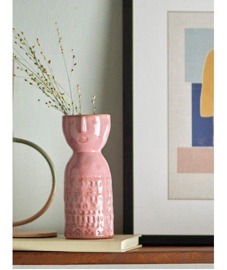 Vase visage Embla Rose Bloomingville Merci Léonie