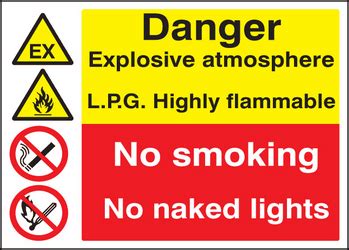 Explosive atmosphere log highly Flammable sign