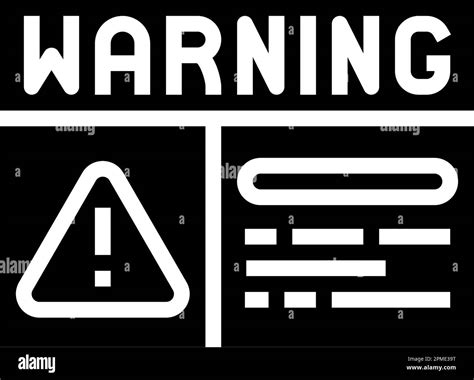 Warning Electricity Glyph Icon Vector Illustration Stock Vector Image