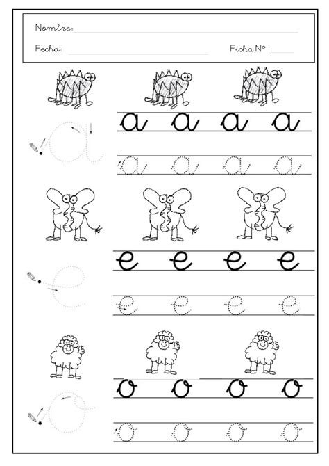 Grafomotricidad Con Vocales Fichas De Infantil Escuela En La Nube