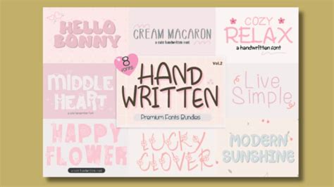 Handwritten Bundle Font Canvas Svg Instant Digital Download Procreate