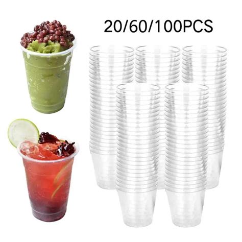 20 60 100pcs Mini Clear Plastic Disposable Party Shot Glasses Jelly Cups Tumblers Gobelet