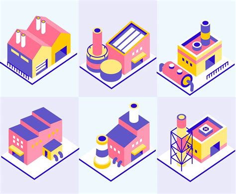 Isometric Factory Illustrations Vector Vector Art & Graphics | freevector.com