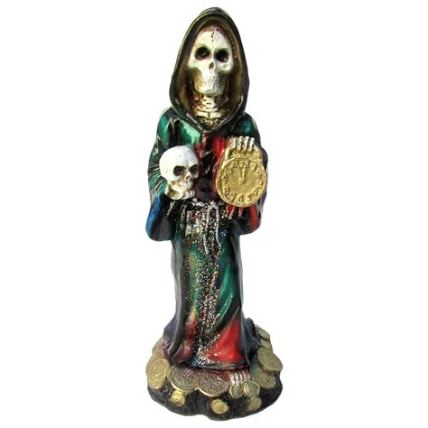 Santa Muerte Colores Estatua Curada Cm Santa Muerte Color