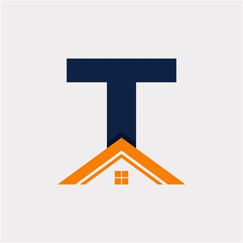 Real Estate. Initial Letter T House Logo Design Template Element ...