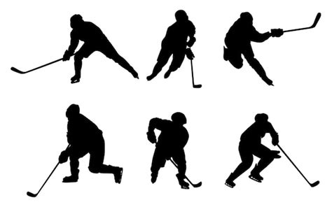 Premium Vector Vector Graphics Of Black Silhouettes Of Hockey Players