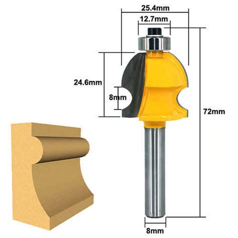 Woodworking 6 8mm Shank Architectural Cemented Carbide Molding