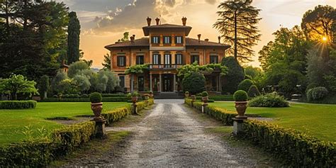 Welcoming Home With Long Driveway And Front Yard Background House