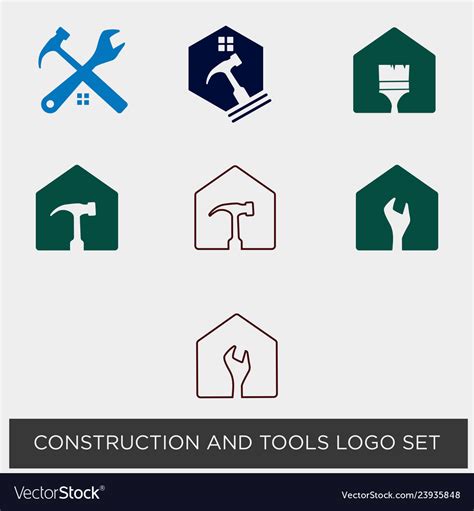 Construction tools logo template icon element Vector Image