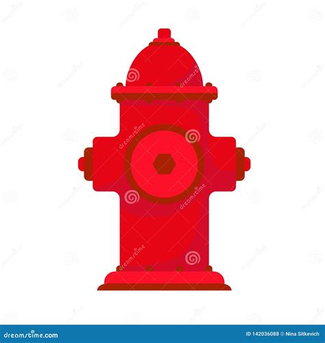 Fire Hydrant Icon Flat Style Stock Vector Illustration Of Cartoon