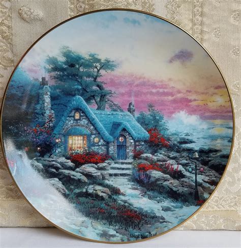 Thomas Kinkade Collectible Plate Enchanted Cottage Edwin Knowles Fine