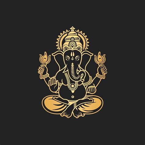 El Logotipo Vectorial De La Estatua De Lord Ganesha Aislado En El Fondo